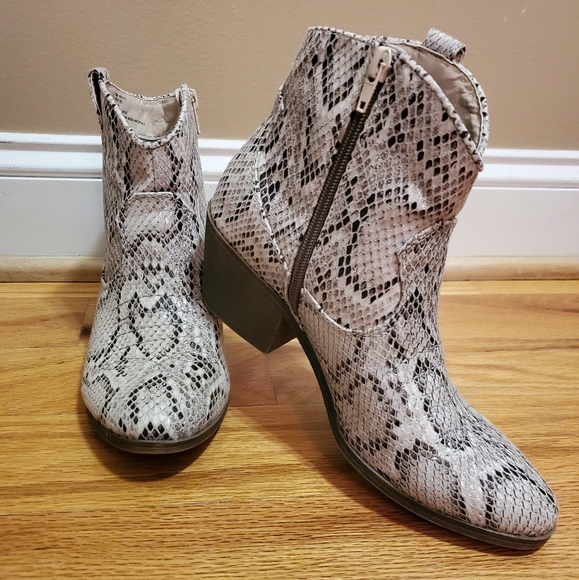 rampage snakeskin booties